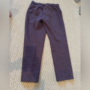 Theory women’s  Black and Maroon Plaid pull on Pants